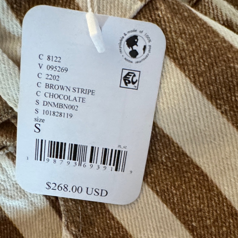 NWT Free People Denim And Bone Roadtrip Striped Jeans - Picture 2 of 2